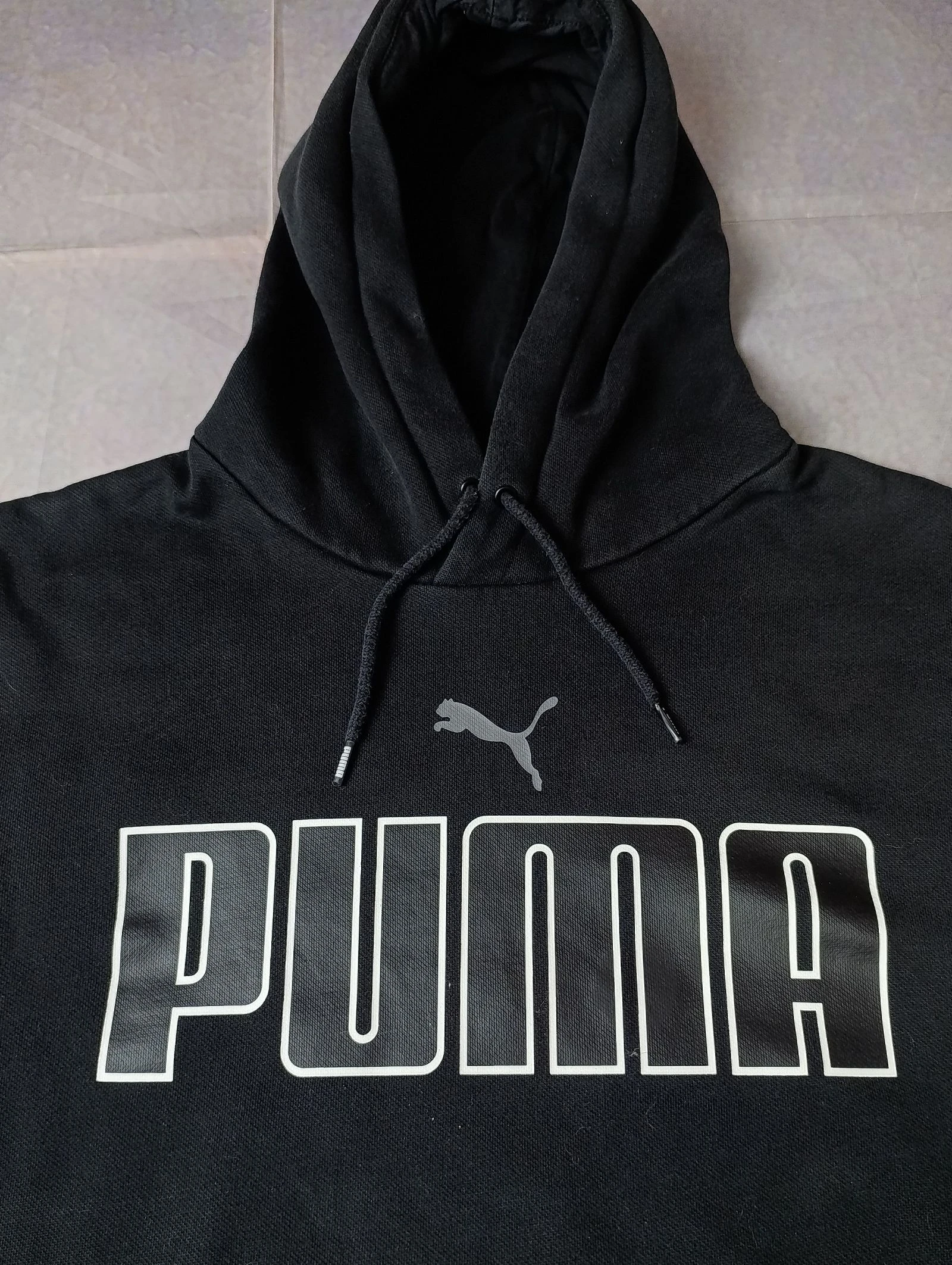 PUMA Black Hoodie Big Logo Sweatshirt Size XL – photo 3
